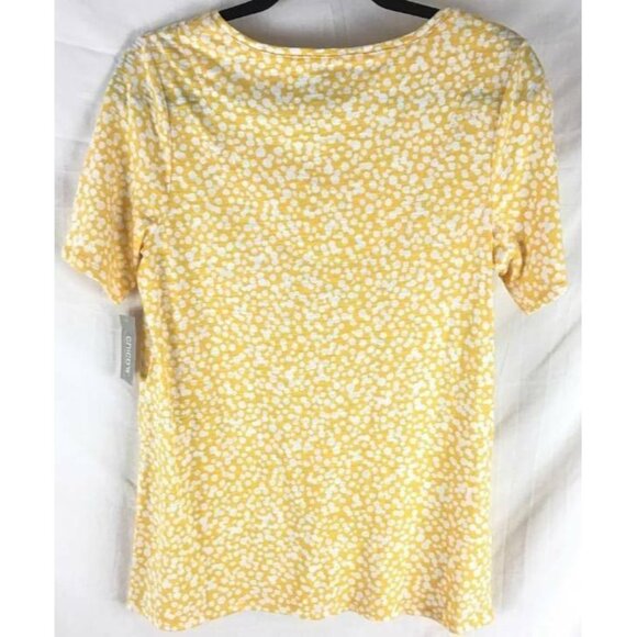 Chico's Top Size 0 Small Yellow Slub Tee Shirt New - Picture 4 of 7